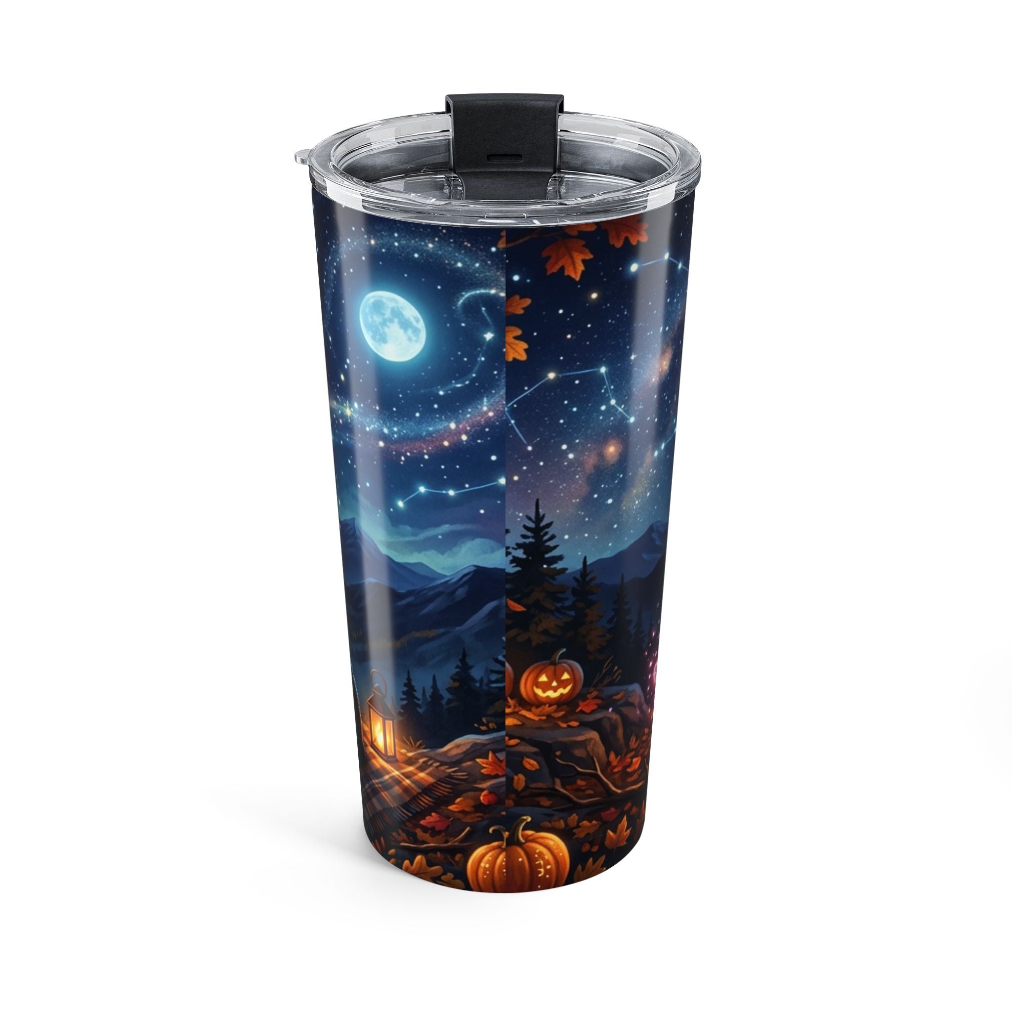 20oz Halloween Tumbler — "Hot Coffee, Cold Nights, Spooky Vibes" Insulated Travel Cup