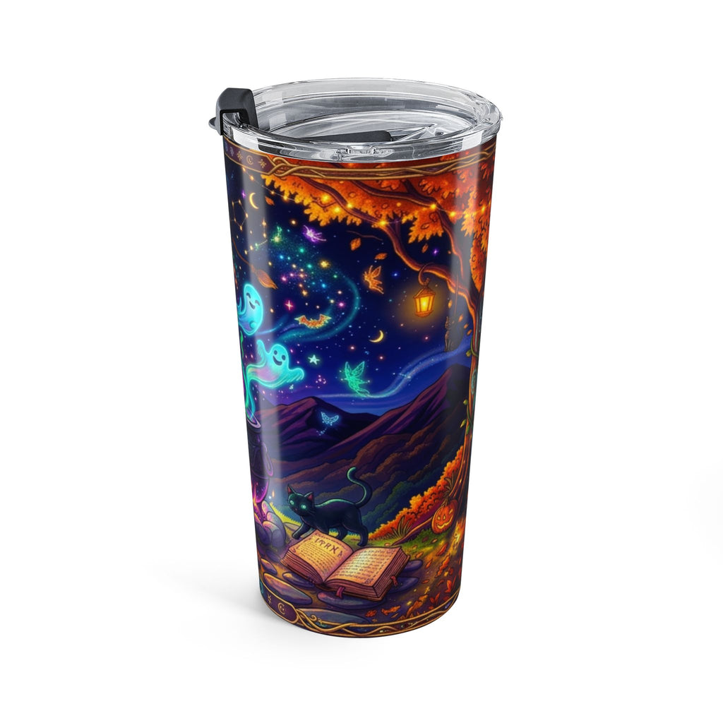 20oz Halloween Magic Tumbler — Glowing Ghost Cauldron & Autumn Night Travel Cup