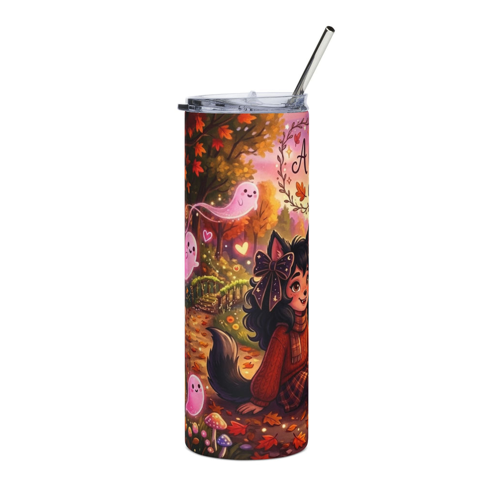 20oz Autumn Catgirl Tumbler — “A little spooky, a lot cute” Stainless Steel Travel Cup