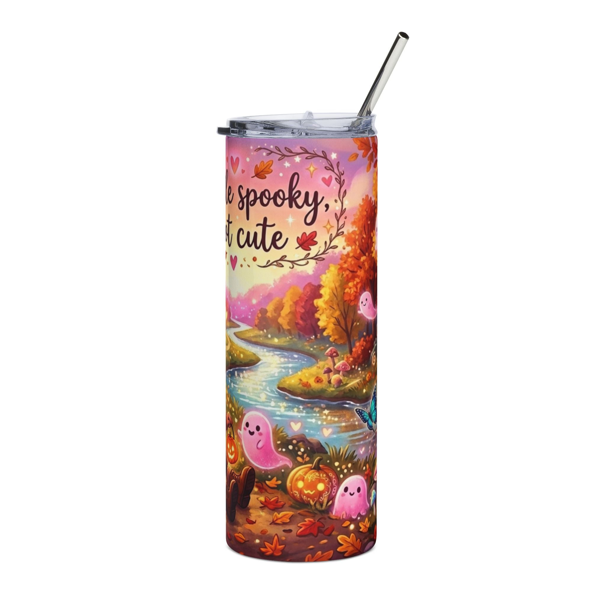 20oz Autumn Catgirl Tumbler — “A little spooky, a lot cute” Stainless Steel Travel Cup