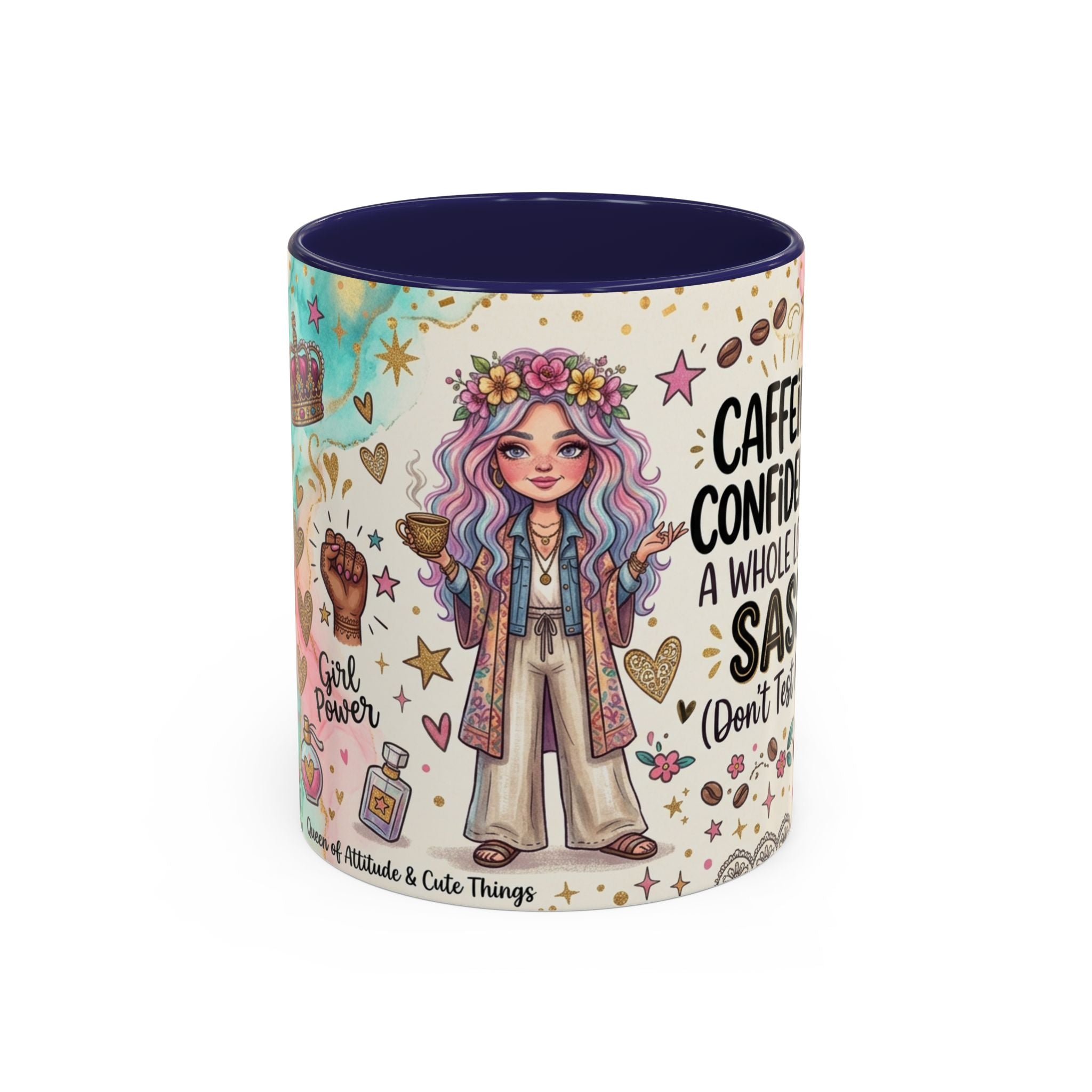 Caffeine, Confidence & Sass Accent Coffee Mug — 11/15oz
