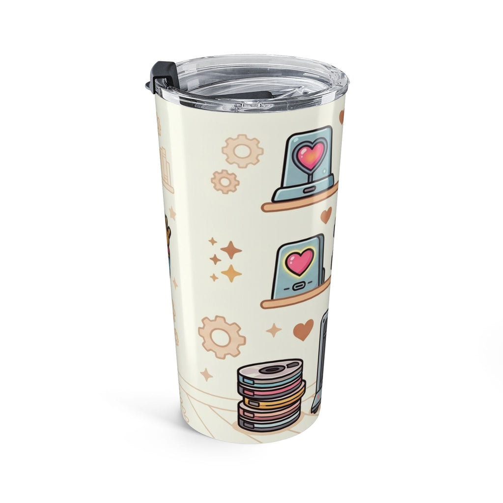 20oz Robot Love Tumbler — Cute Retro Robot Design Travel Mug