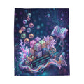 Mystic Tech Plush Blanket — Neon Cyber Magic Velveteen Throw