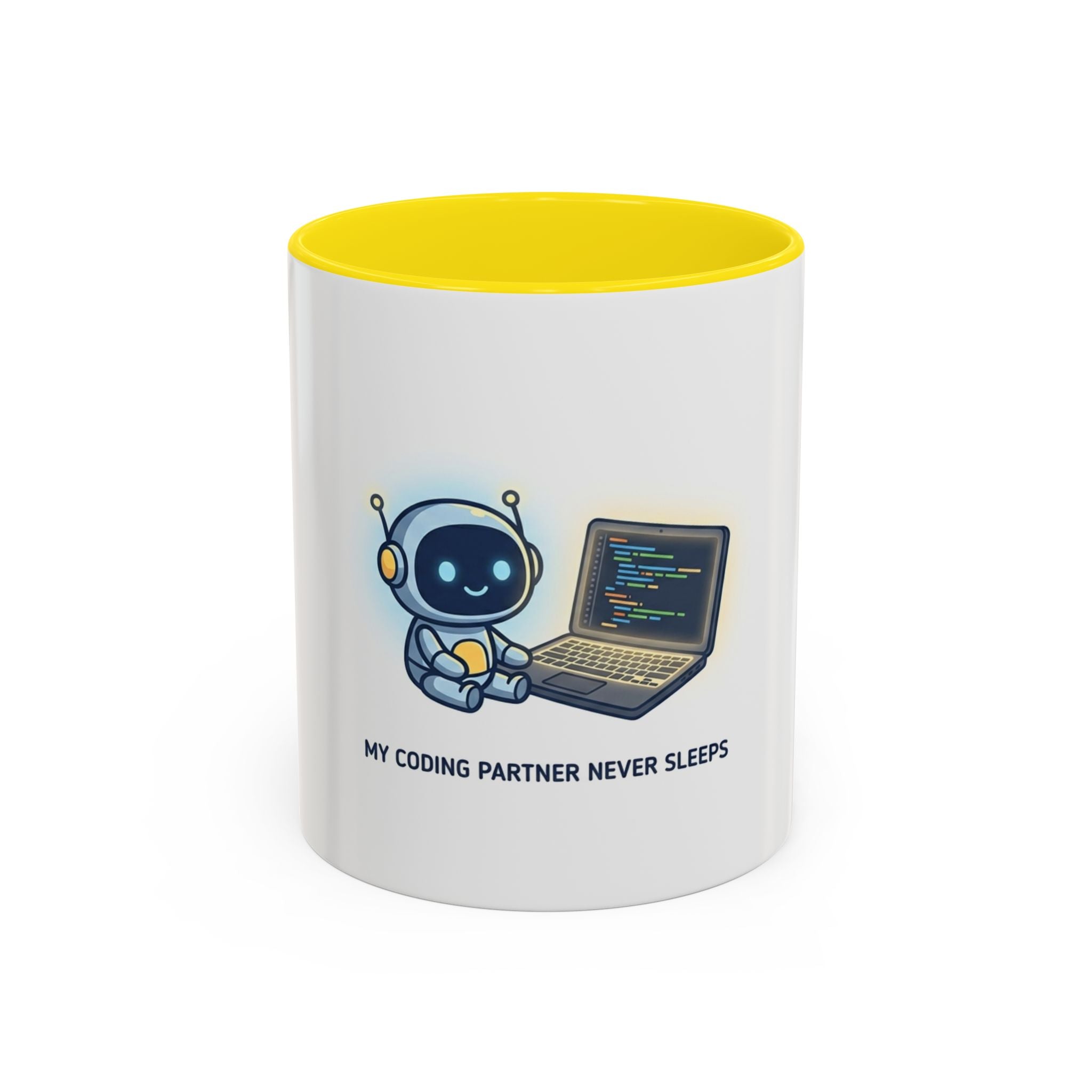 Coding Partner Coffee Mug — "My Coding Partner Never Sleeps" Accent Mug for Programmers