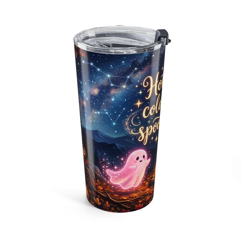 20oz Halloween Tumbler — "Hot Coffee, Cold Nights, Spooky Vibes" Insulated Travel Cup