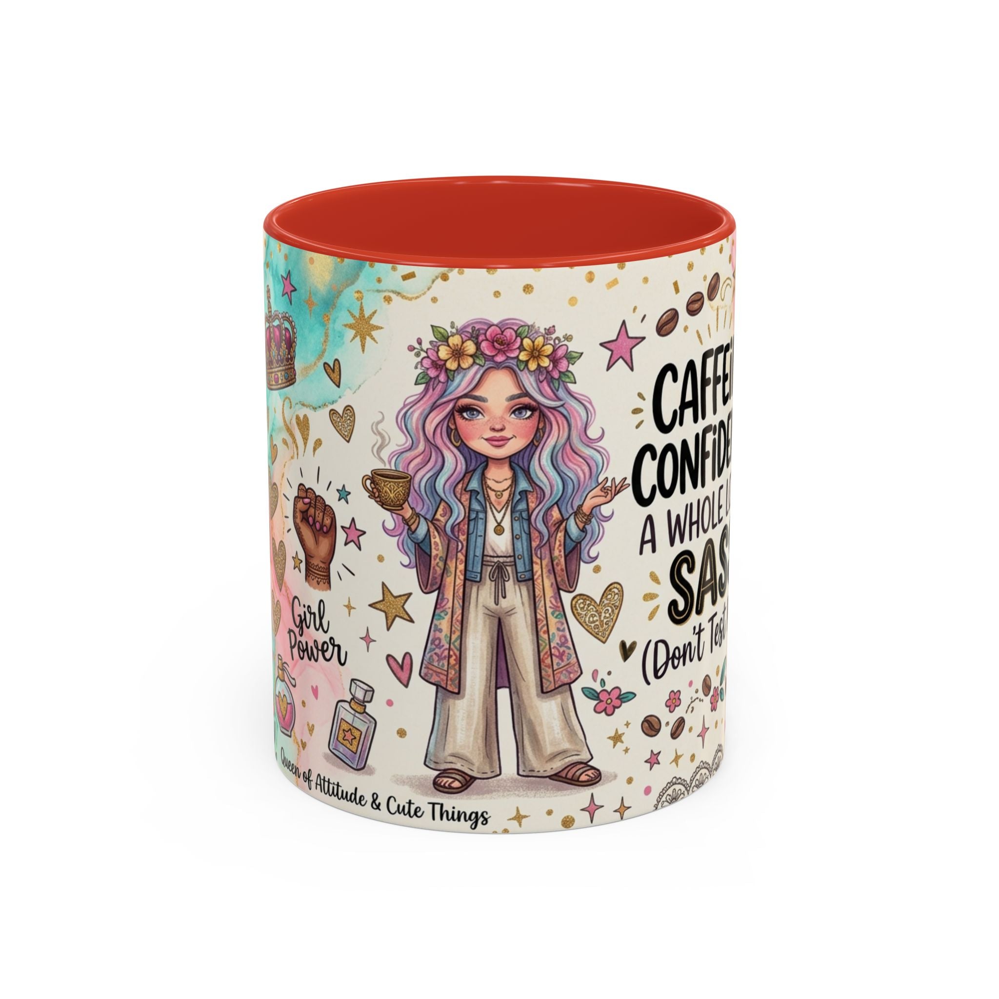 Caffeine, Confidence & Sass Accent Coffee Mug — 11/15oz