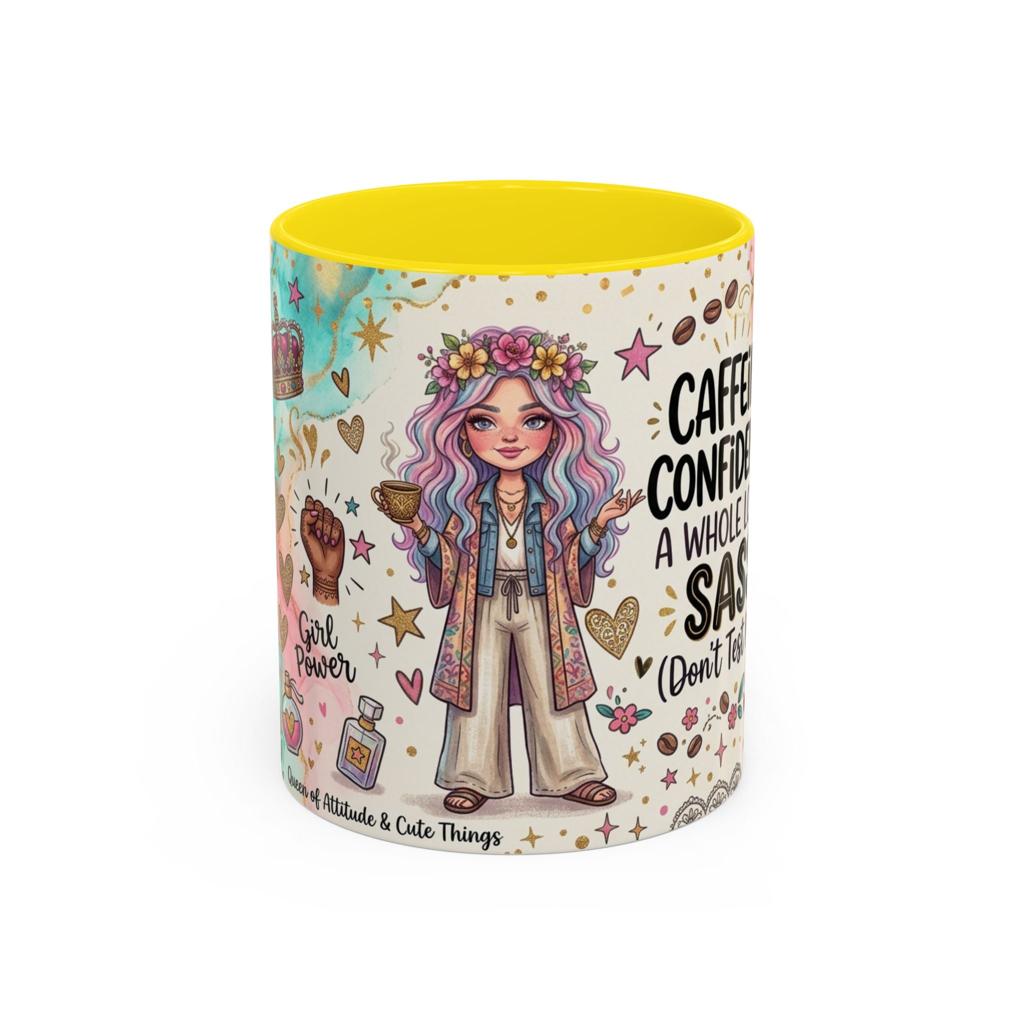 Caffeine, Confidence & Sass Accent Coffee Mug — 11/15oz
