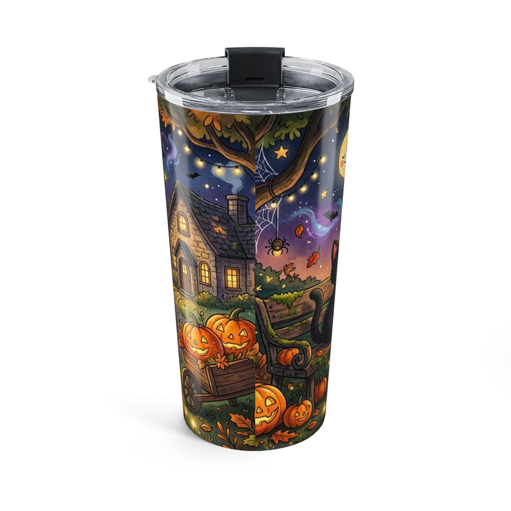 20oz Halloween Tumbler – "Where Sparkles and Spooks Make Everything Shine" Ghost & Pumpkin Travel Mug