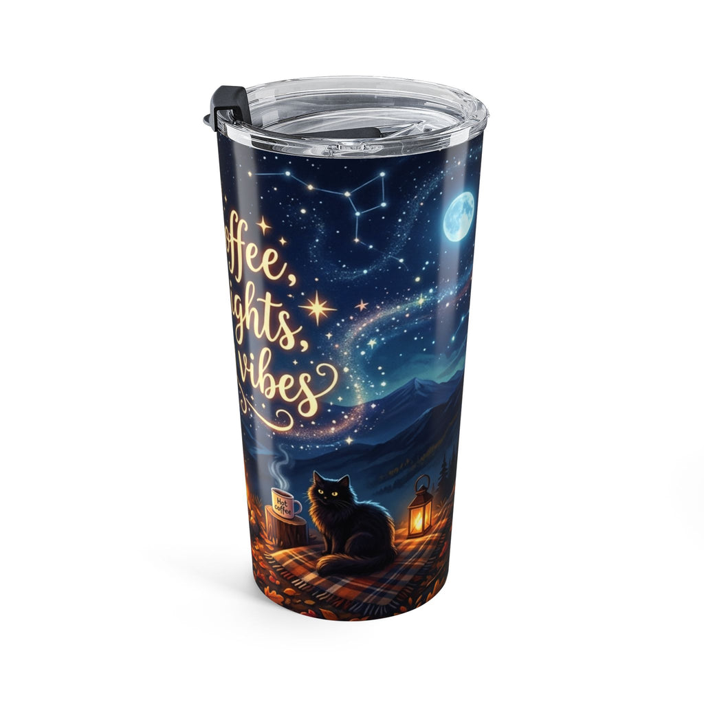 20oz Halloween Tumbler — "Hot Coffee, Cold Nights, Spooky Vibes" Insulated Travel Cup