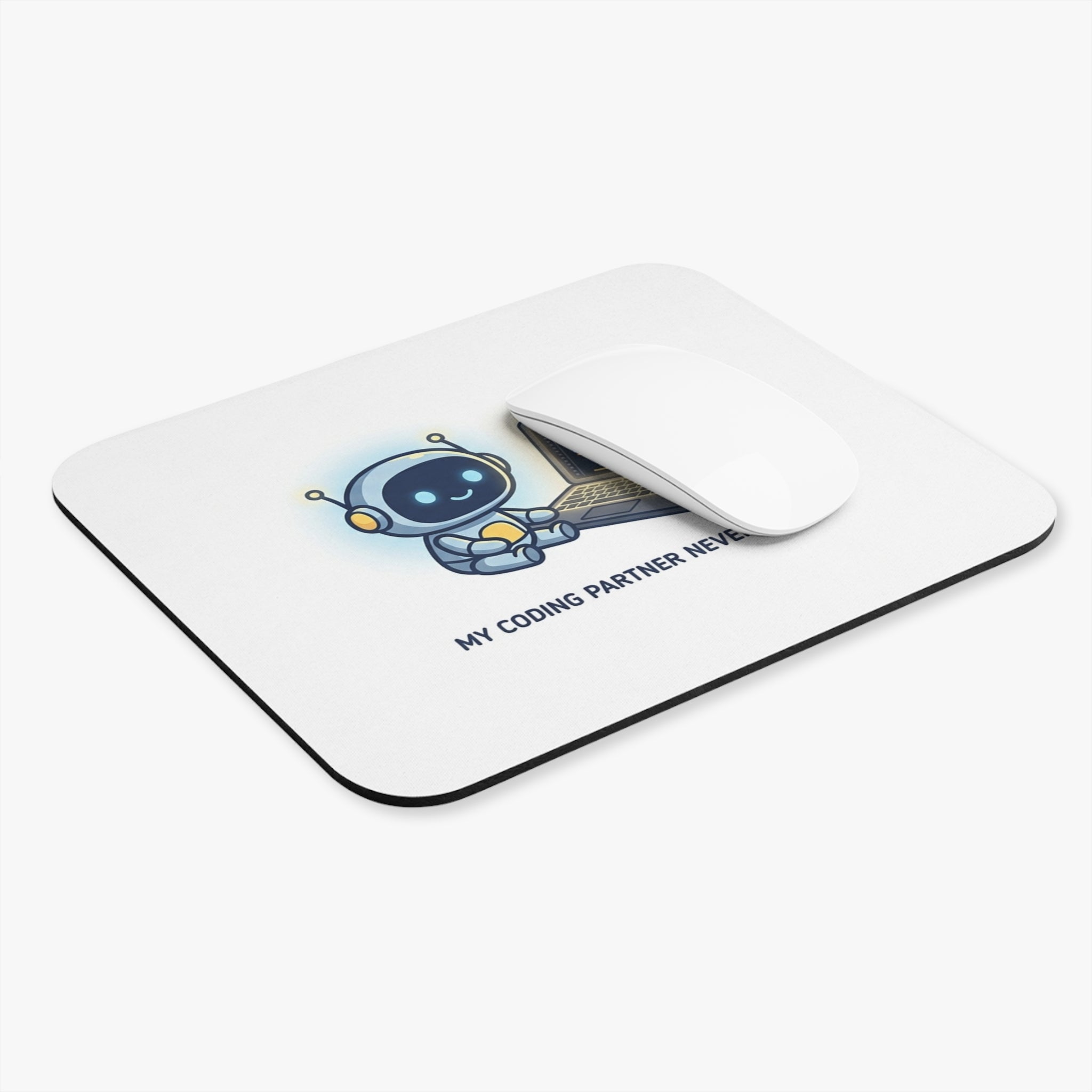 Coding Partner Mouse Pad — 'My Coding Partner Never Sleeps' Desk Mat for Programmers