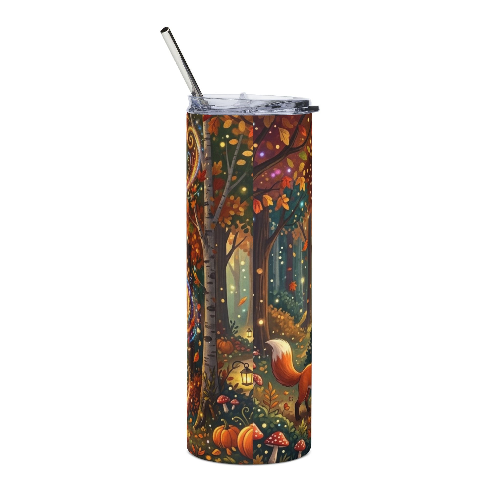 Autumn Magic 20oz Stainless Tumbler — "Some Kind of Magic in the Air" Forest Fox Design