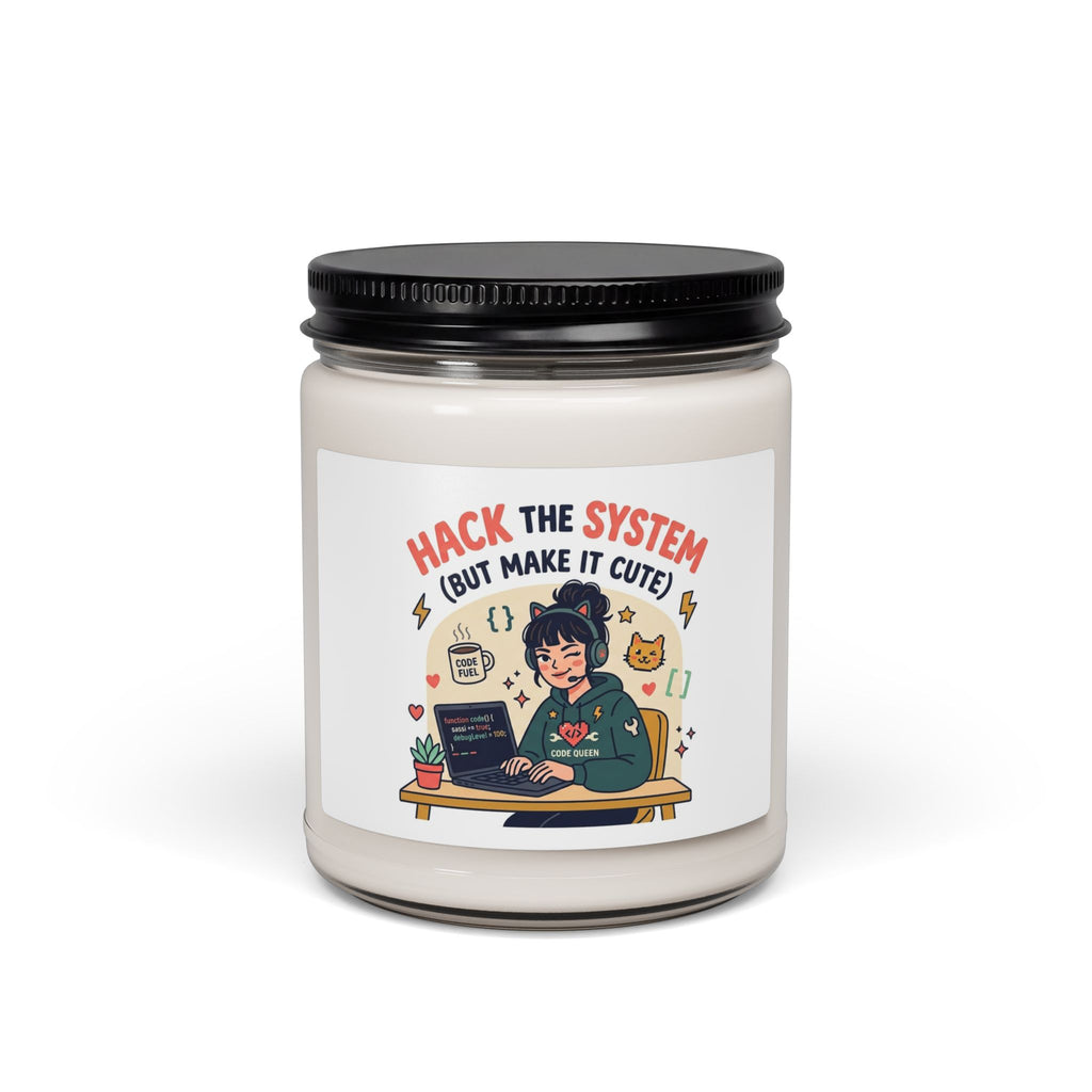 Hack the System Soy Candle — "Hack the System (But Make It Cute)" 9oz Scented Candle for Coders & Nerds