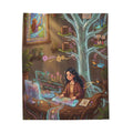 Velveteen Plush Blanket — Enchanted Programmer Illustration Cozy Throw