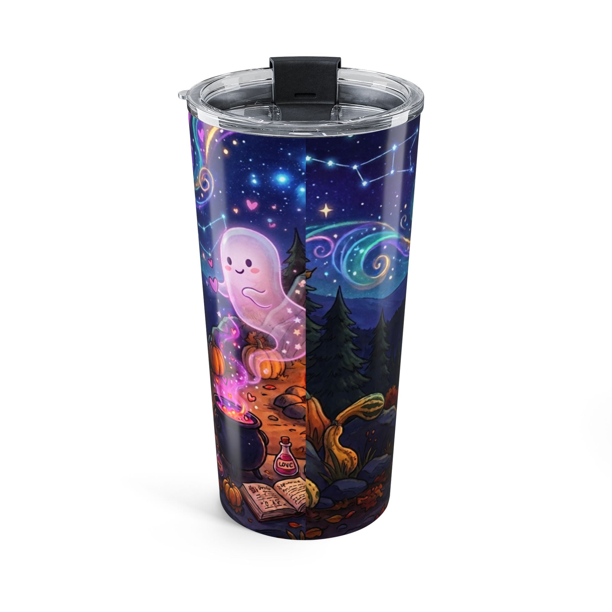 20oz Halloween Tumbler — "Caution Cute Little Witch Crossing" Stainless Travel Mug