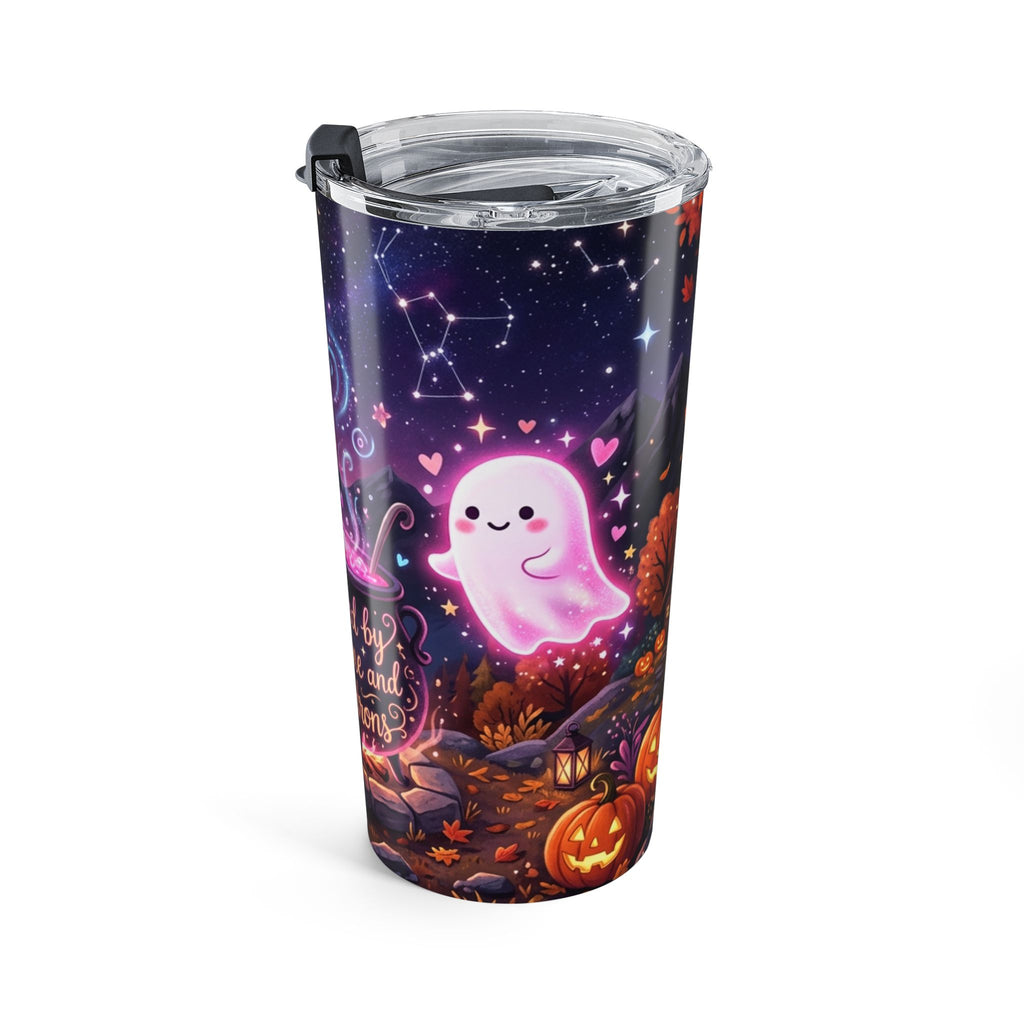 20oz Halloween Tumbler — "Fueled by Caffeine and Cauldrons" Autumn Witch Travel Mug