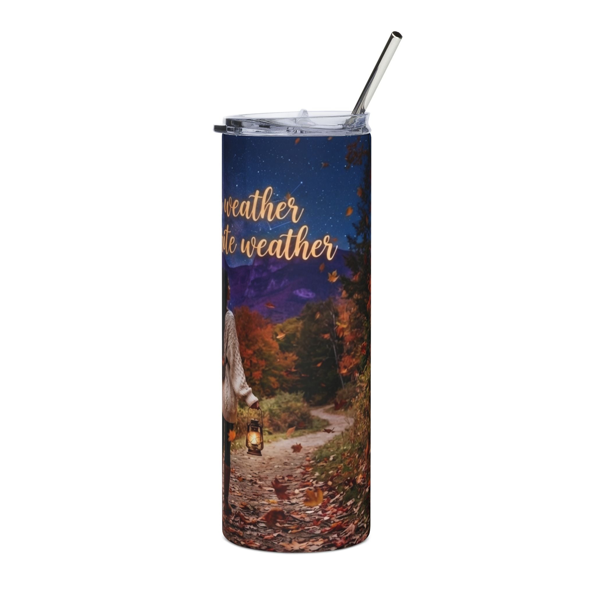 20oz Fall Tumbler — “Sweater Weather Is My Favorite” Stainless Steel Travel Cup