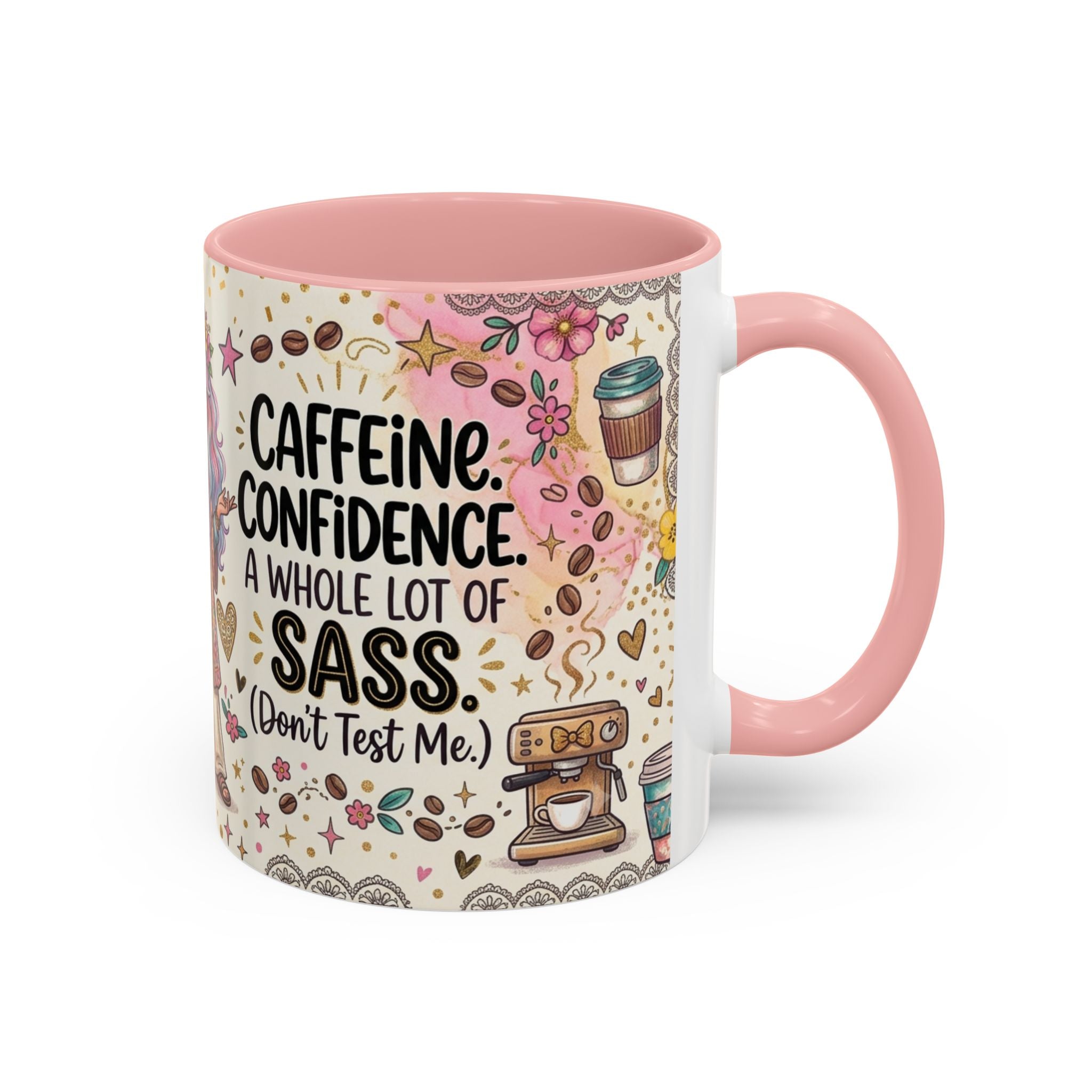Caffeine, Confidence & Sass Accent Coffee Mug — 11/15oz