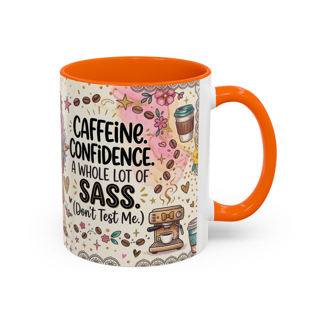 Caffeine, Confidence & Sass Accent Coffee Mug — 11/15oz