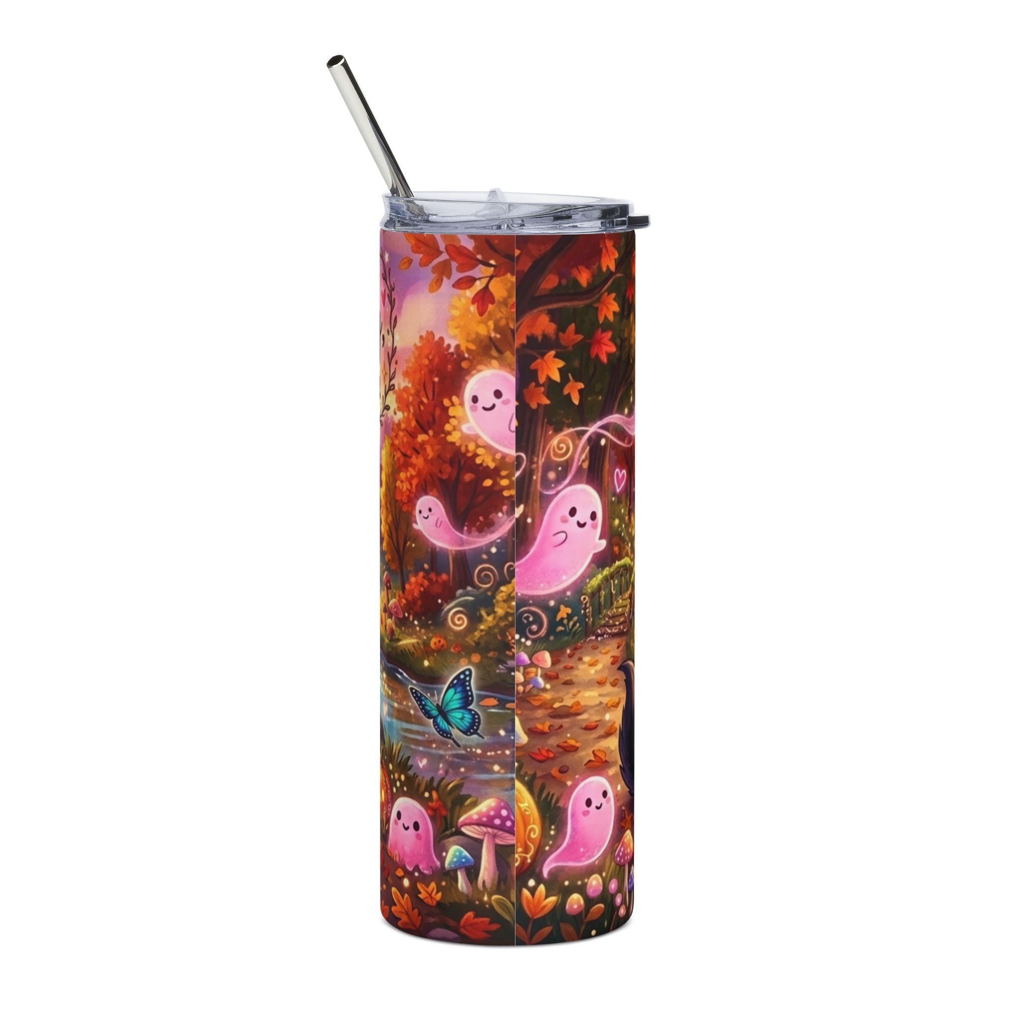 20oz Autumn Catgirl Tumbler — “A little spooky, a lot cute” Stainless Steel Travel Cup