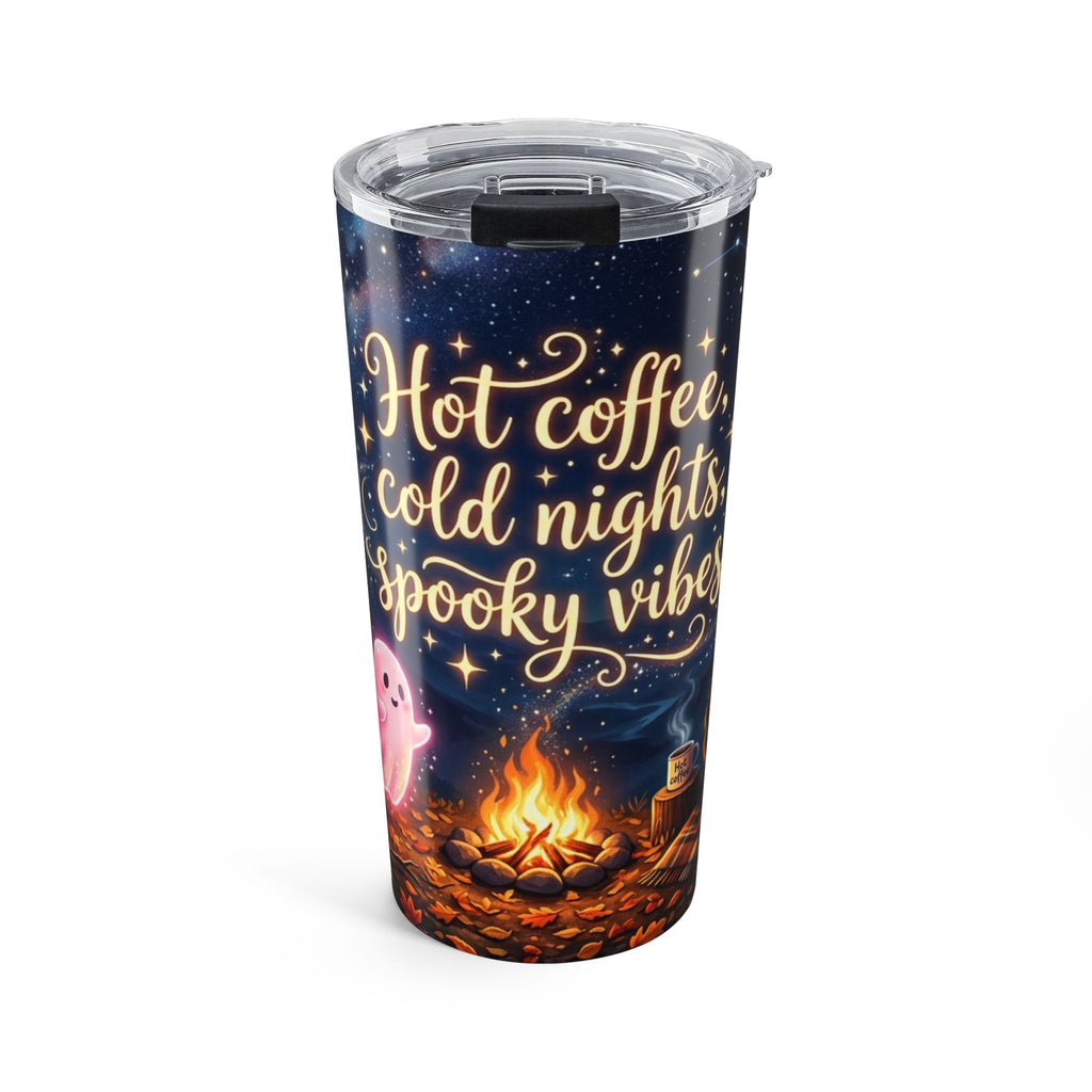 20oz Halloween Tumbler — "Hot Coffee, Cold Nights, Spooky Vibes" Insulated Travel Cup