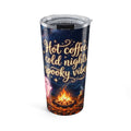 20oz Halloween Tumbler — "Hot Coffee, Cold Nights, Spooky Vibes" Insulated Travel Cup