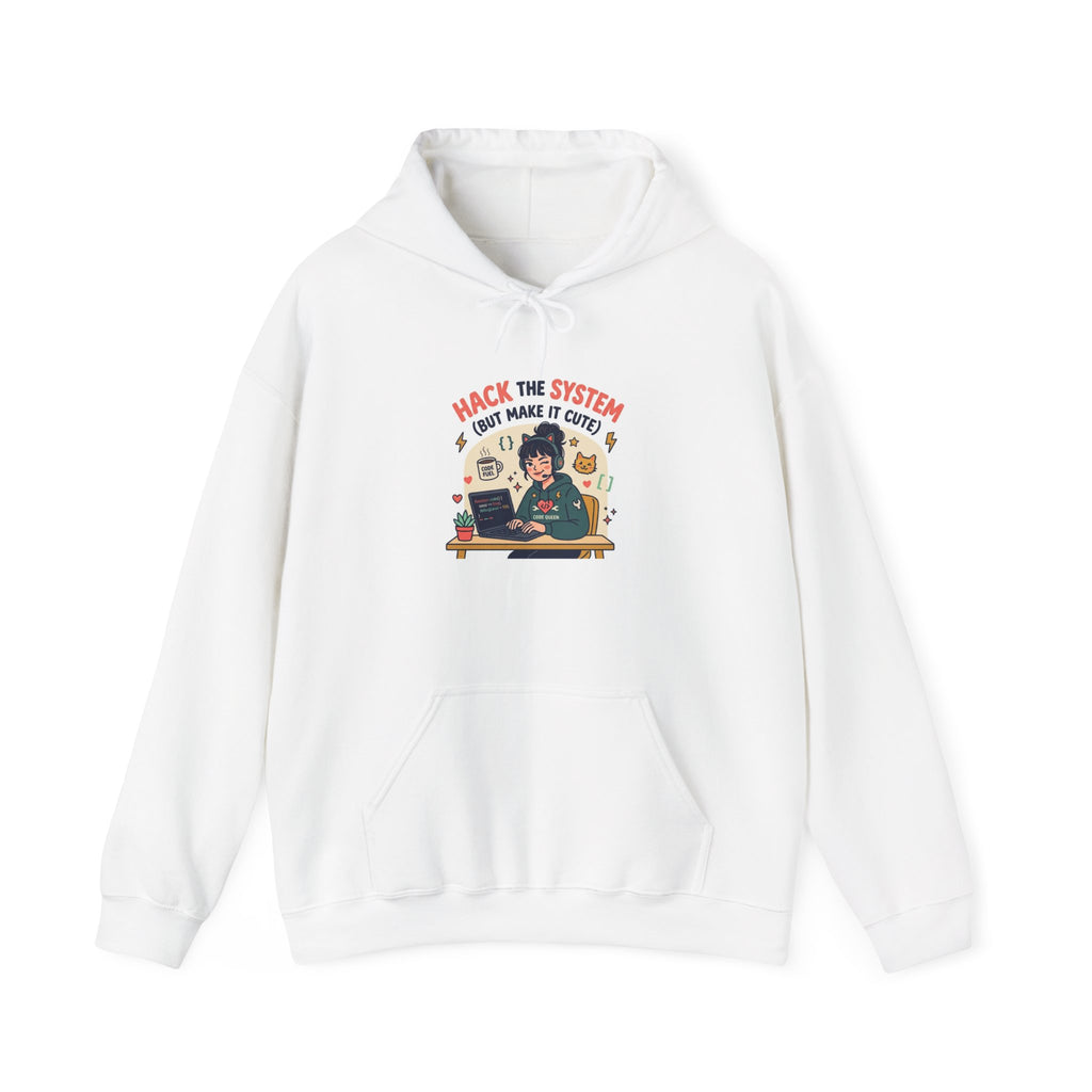 Hoodie — "Hack the System" Cute Hacker Graphic Pullover