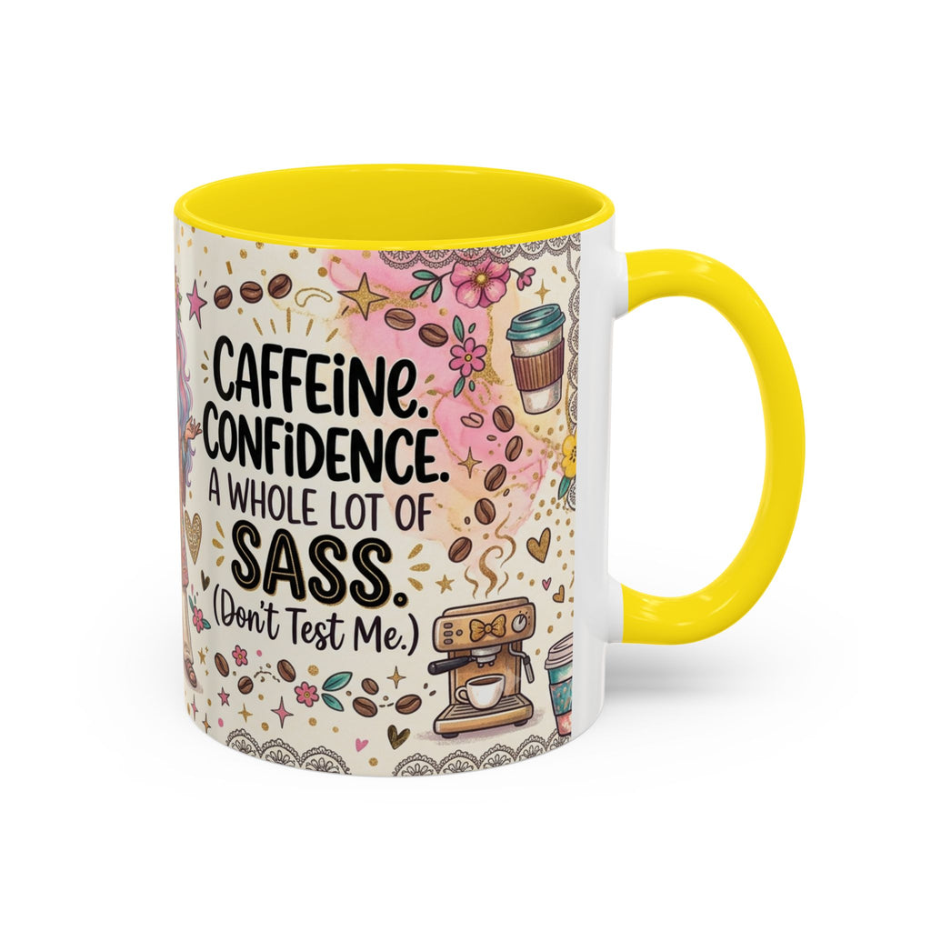 Caffeine, Confidence & Sass Accent Coffee Mug — 11/15oz