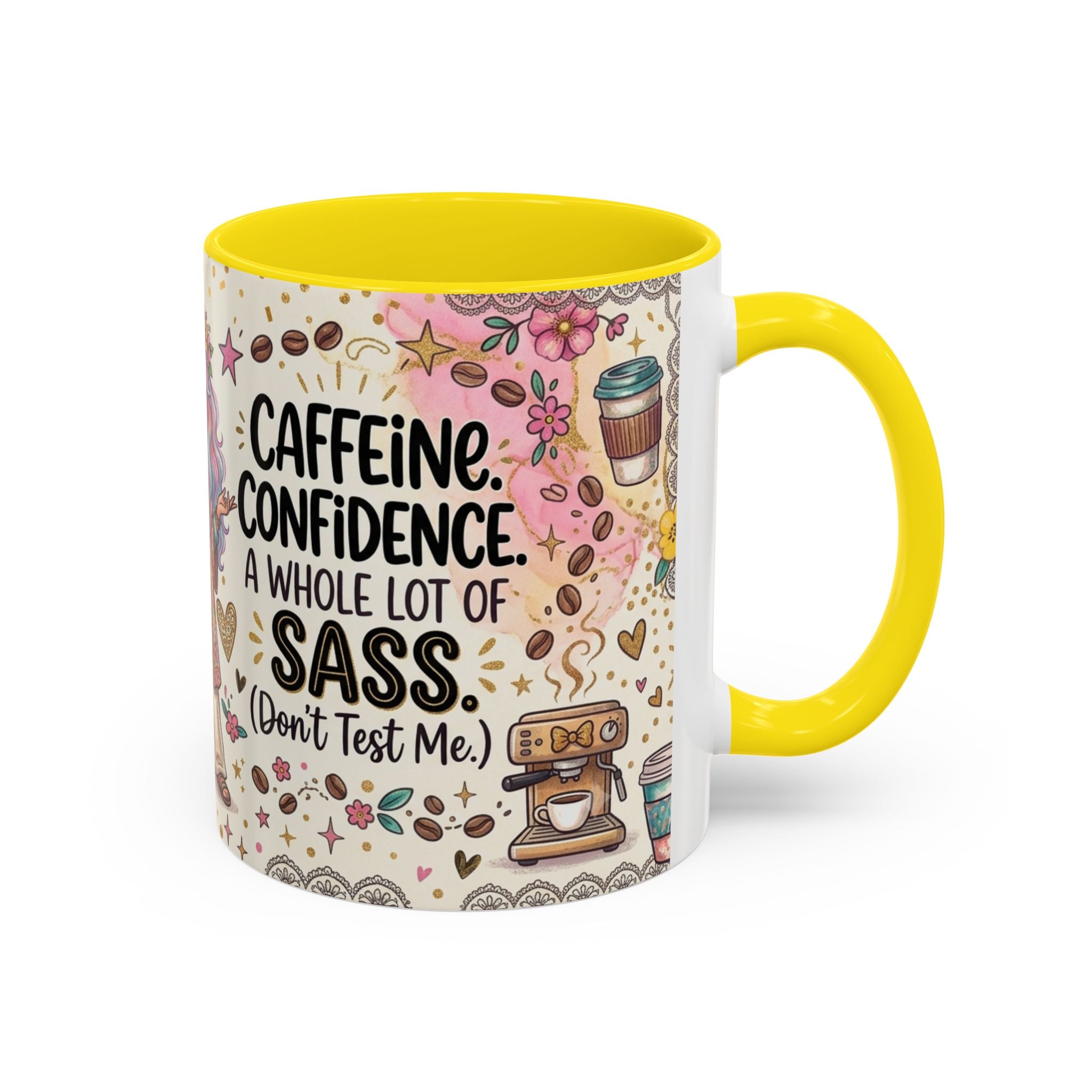 Caffeine, Confidence & Sass Accent Coffee Mug — 11/15oz