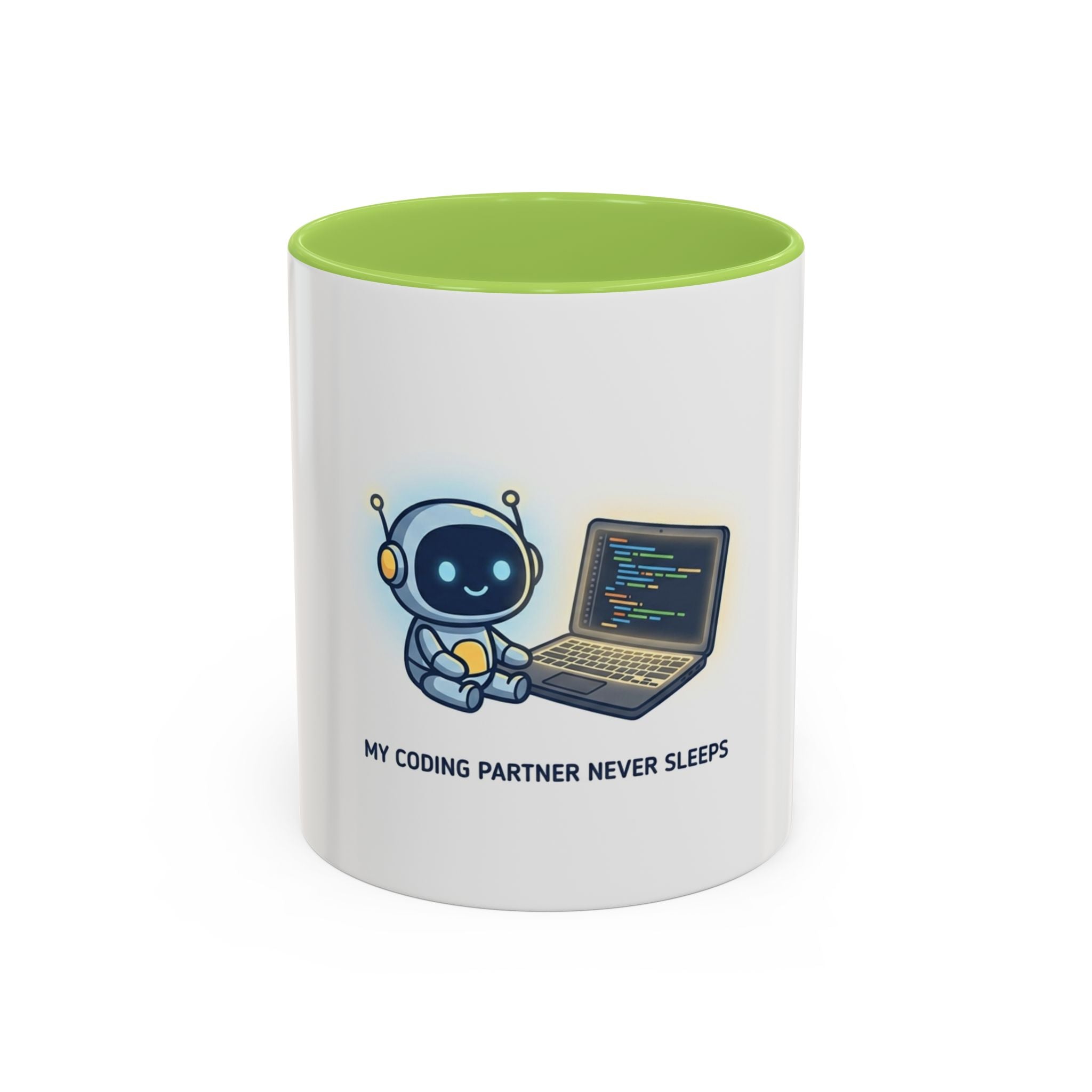 Coding Partner Coffee Mug — "My Coding Partner Never Sleeps" Accent Mug for Programmers