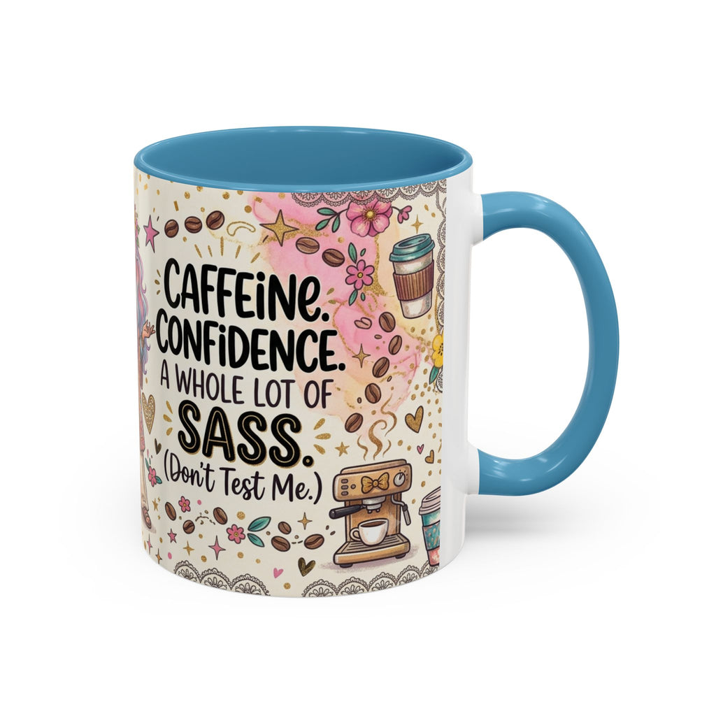 Caffeine, Confidence & Sass Accent Coffee Mug — 11/15oz
