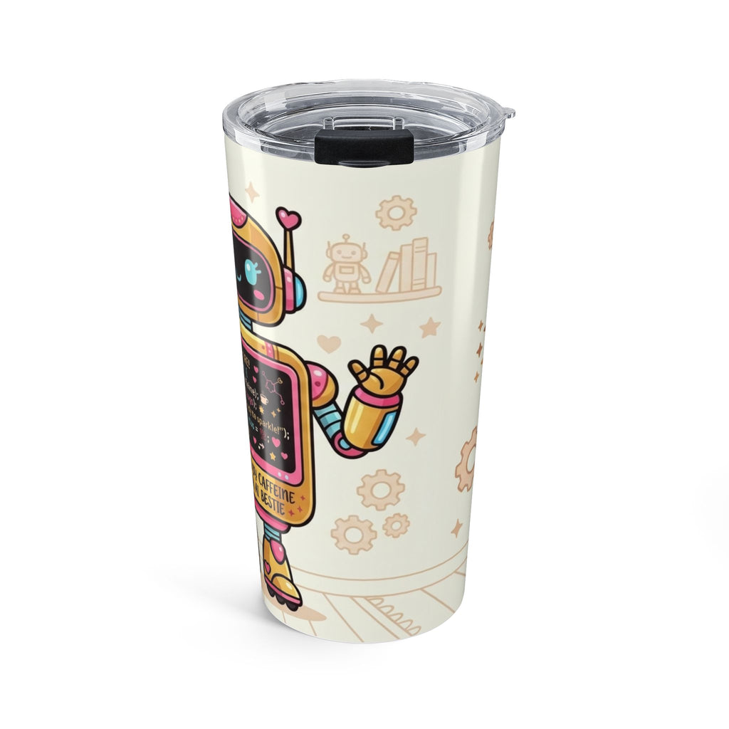 20oz Robot Love Tumbler — Cute Retro Robot Design Travel Mug