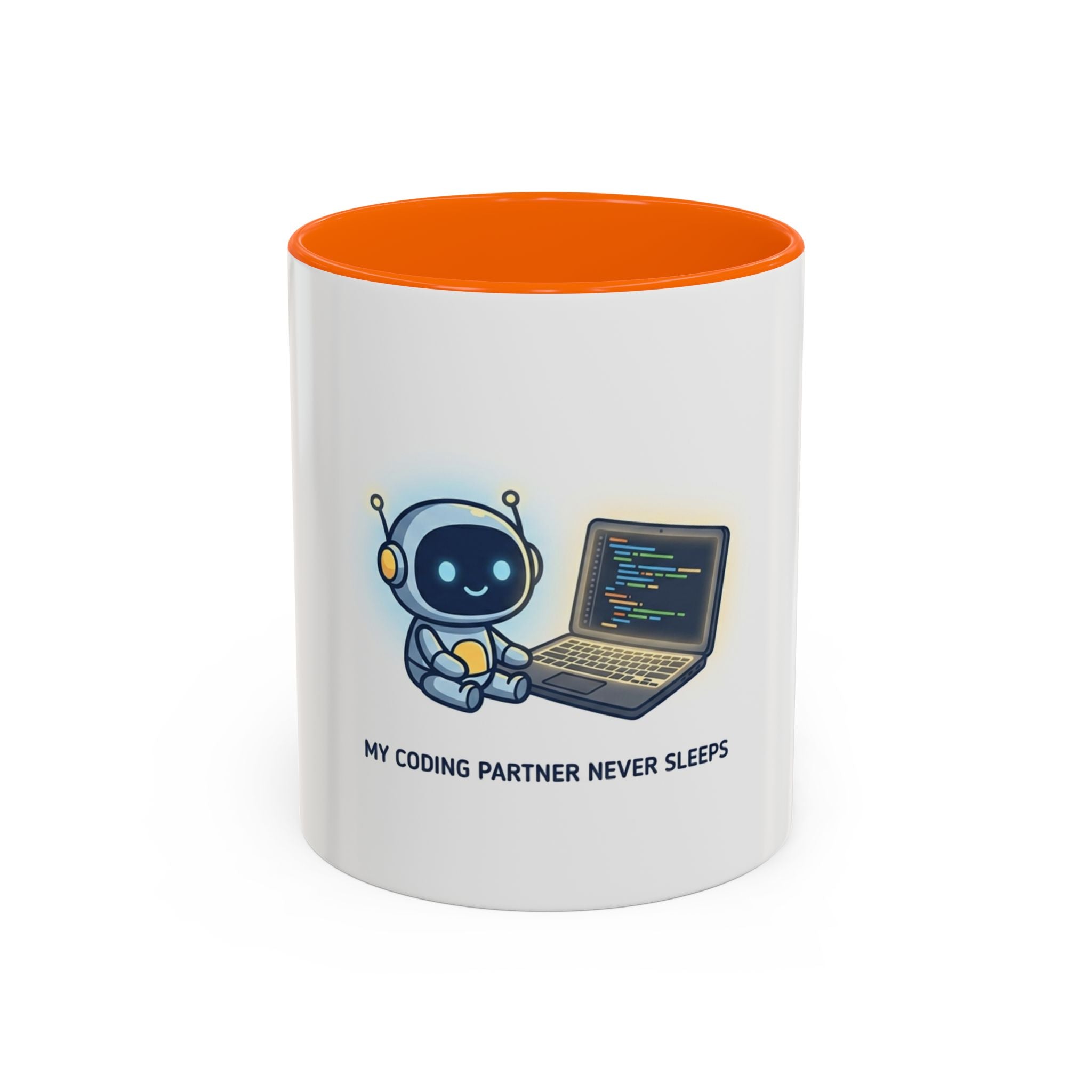 Coding Partner Coffee Mug — "My Coding Partner Never Sleeps" Accent Mug for Programmers