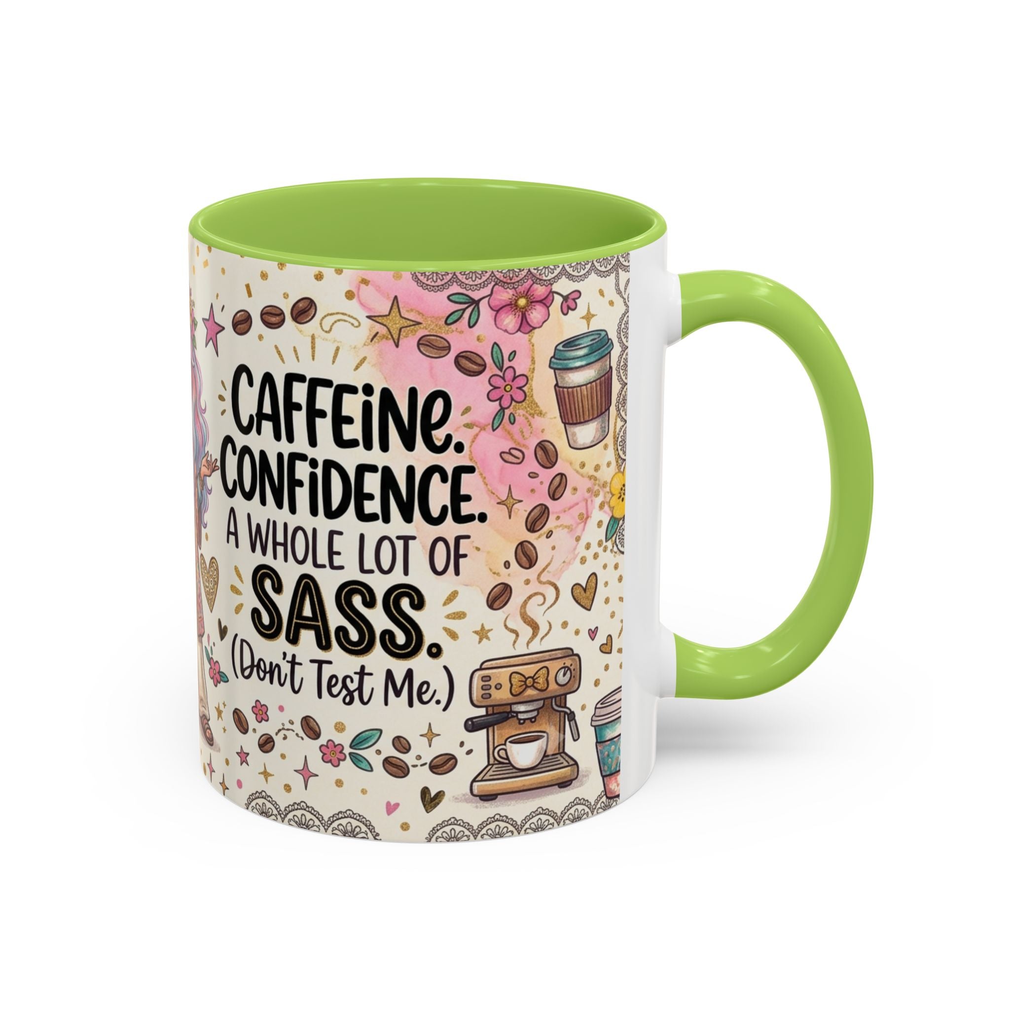 Caffeine, Confidence & Sass Accent Coffee Mug — 11/15oz