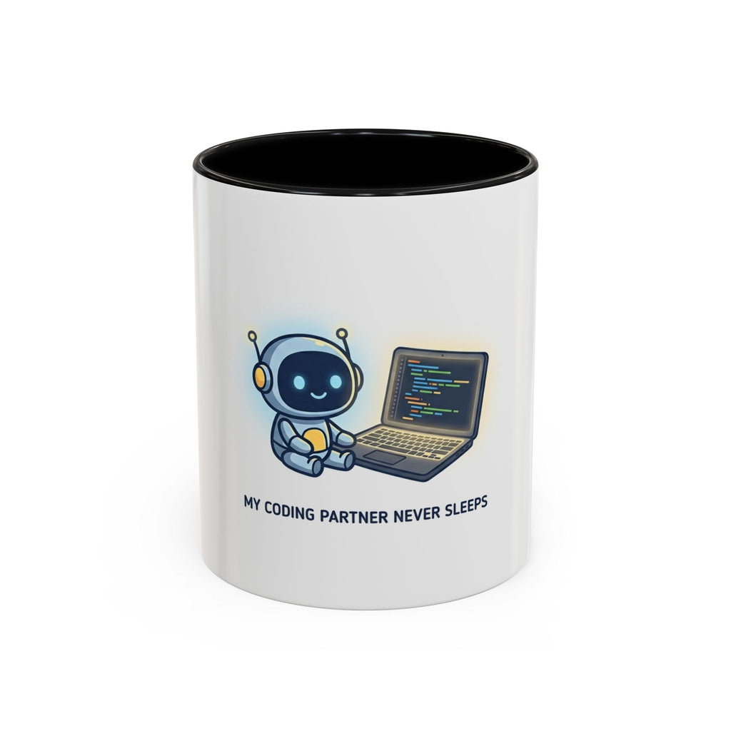 Coding Partner Coffee Mug — "My Coding Partner Never Sleeps" Accent Mug for Programmers