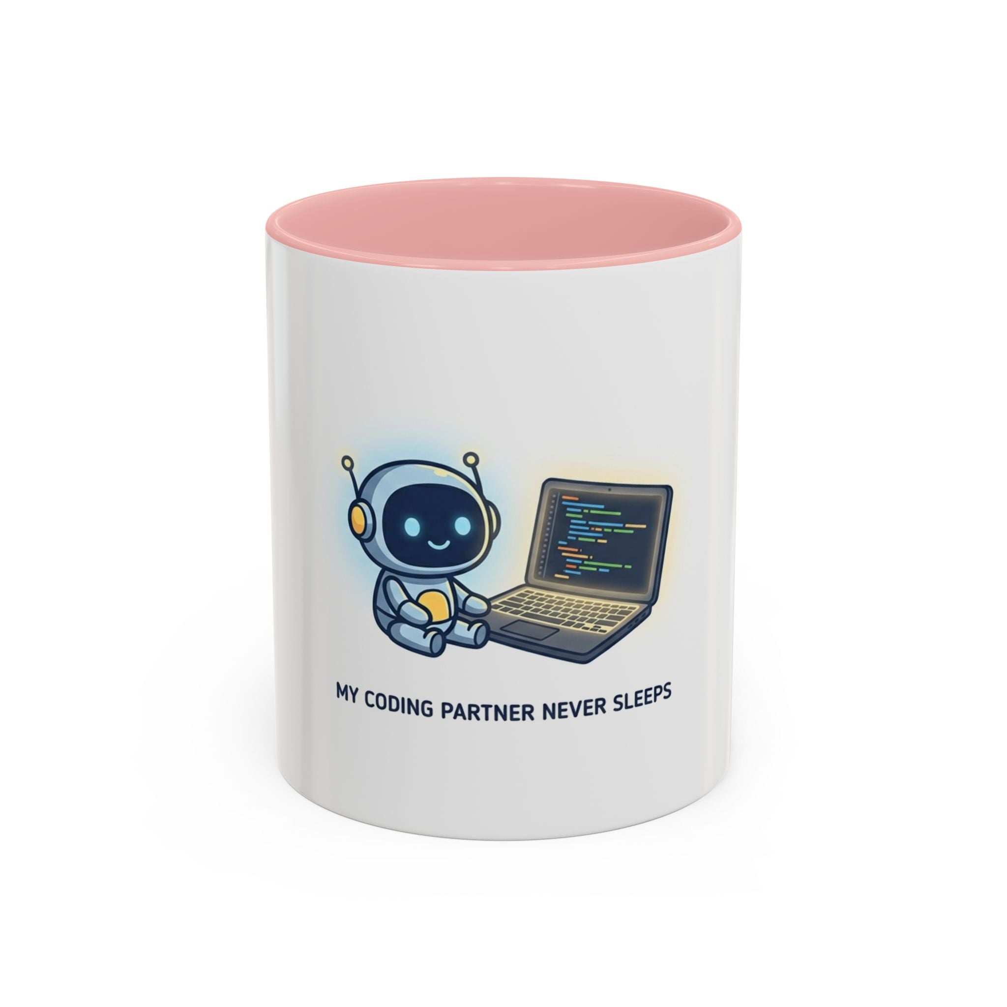 Coding Partner Coffee Mug — "My Coding Partner Never Sleeps" Accent Mug for Programmers