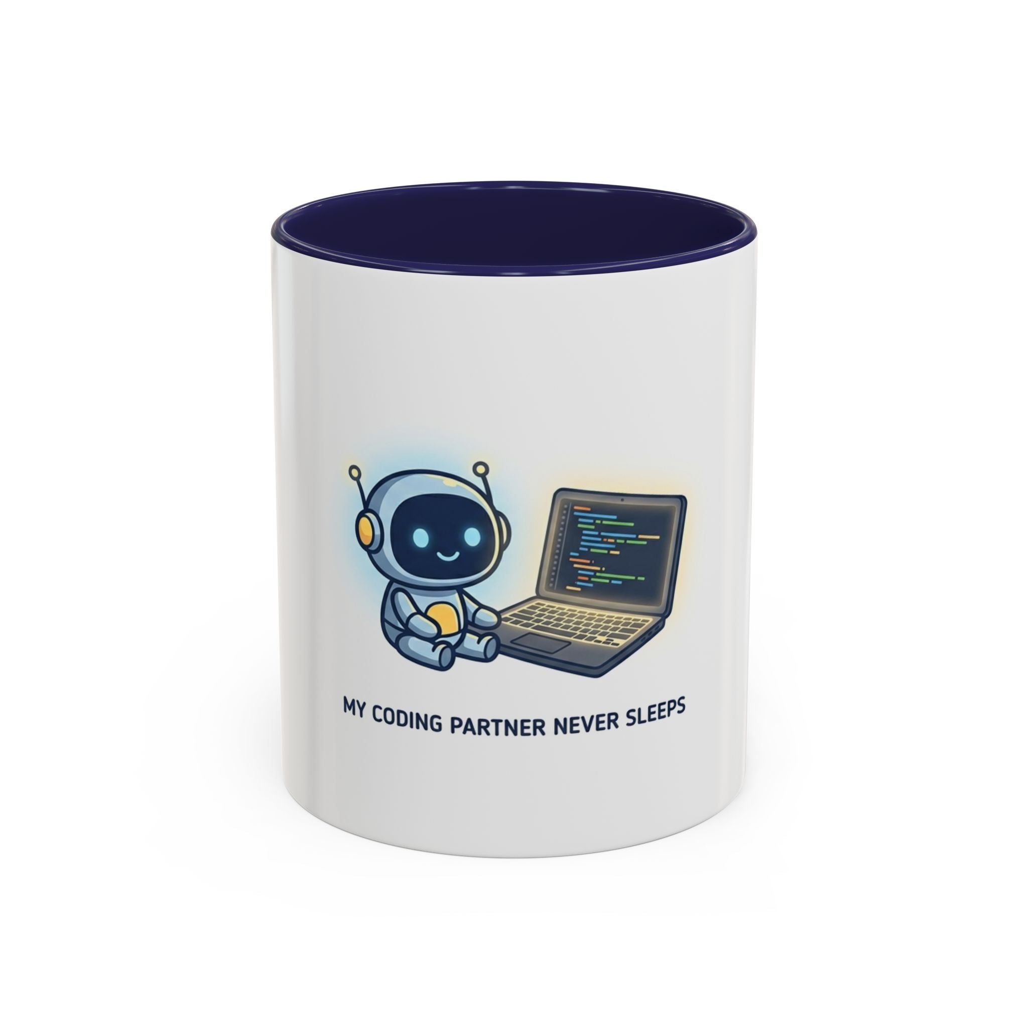 Coding Partner Coffee Mug — "My Coding Partner Never Sleeps" Accent Mug for Programmers