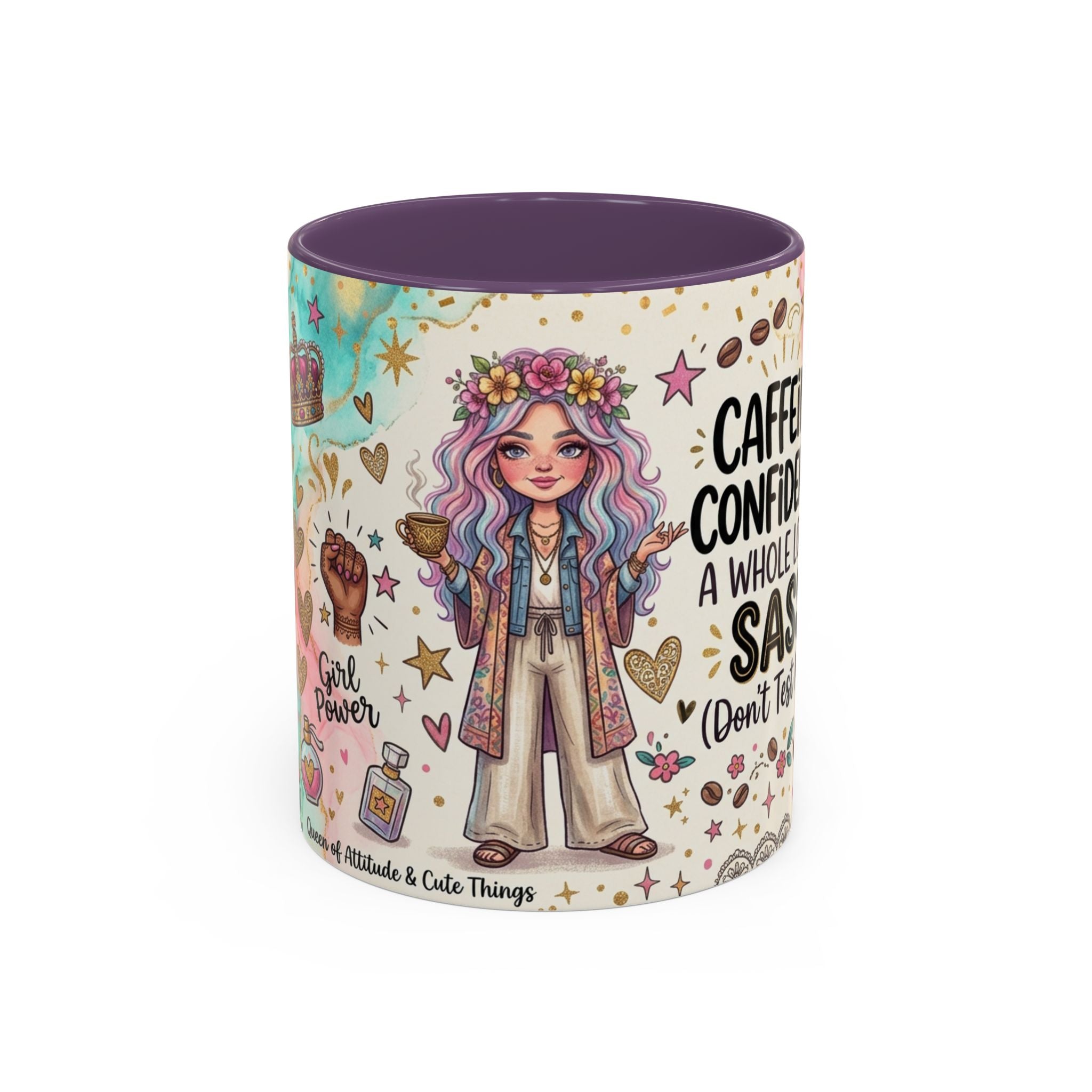 Caffeine, Confidence & Sass Accent Coffee Mug — 11/15oz