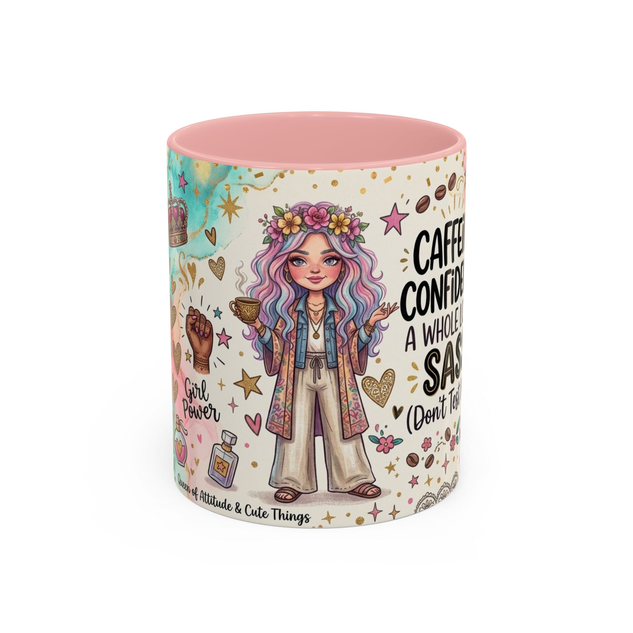 Caffeine, Confidence & Sass Accent Coffee Mug — 11/15oz