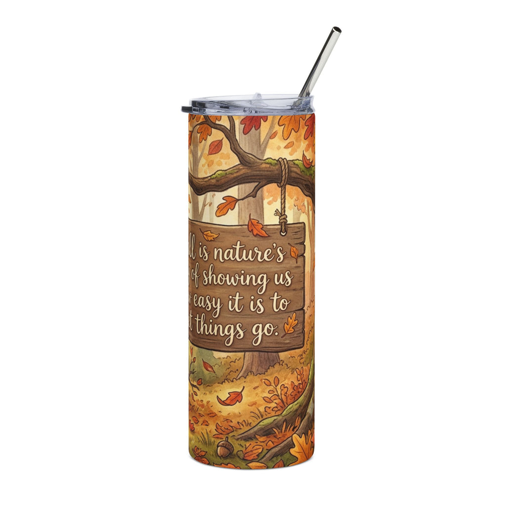 Fall Forest 20oz Stainless Tumbler – Autumn Fox & Owl Scenic Travel Mug