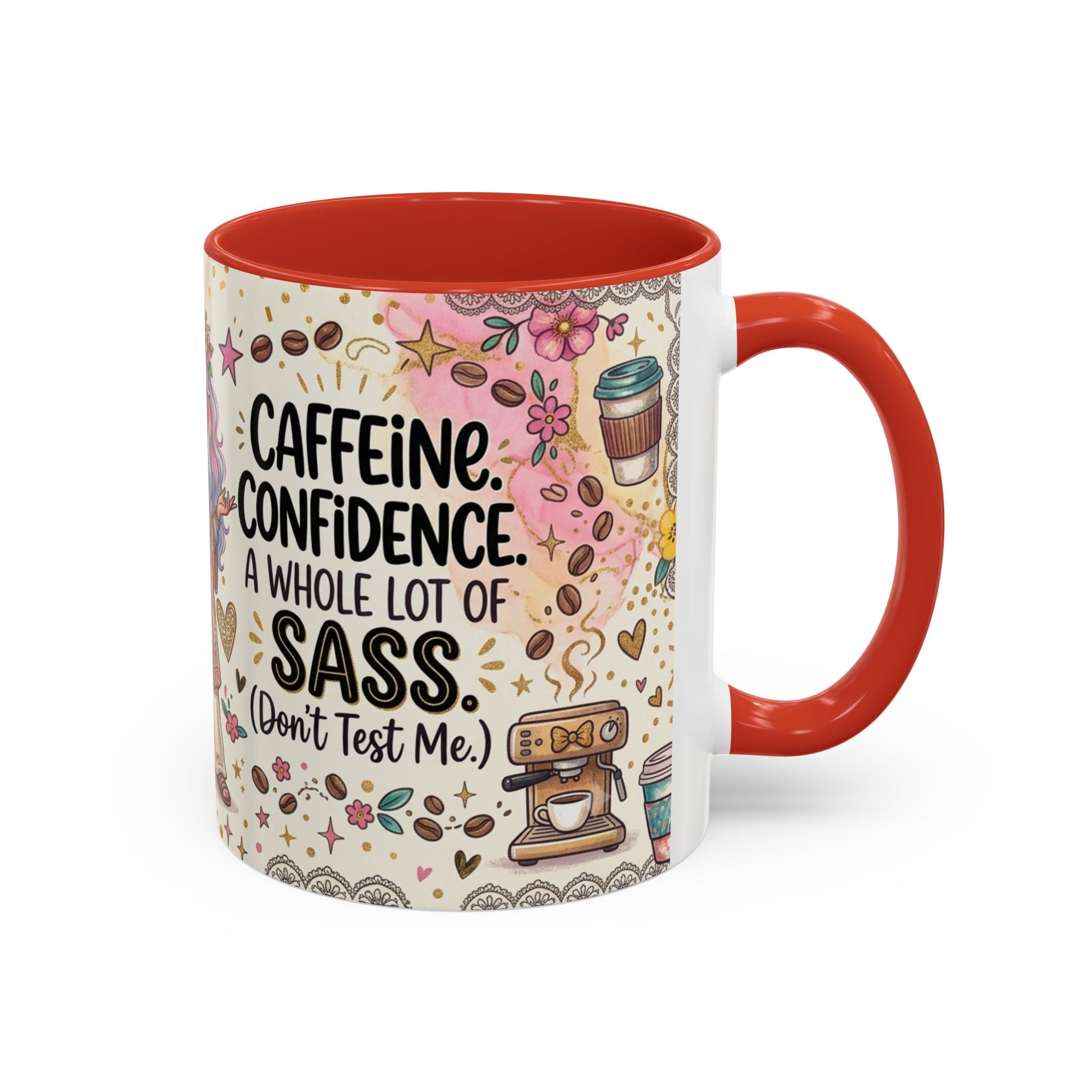Caffeine, Confidence & Sass Accent Coffee Mug — 11/15oz