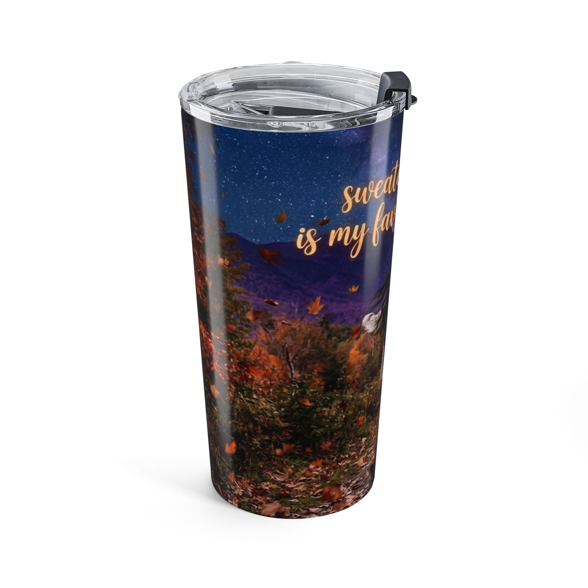 20oz Fall Tumbler - "Sweater Weather My Favorite Weather" Autumn Travel Cup