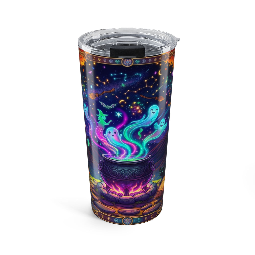 20oz Halloween Magic Tumbler — Glowing Ghost Cauldron & Autumn Night Travel Cup