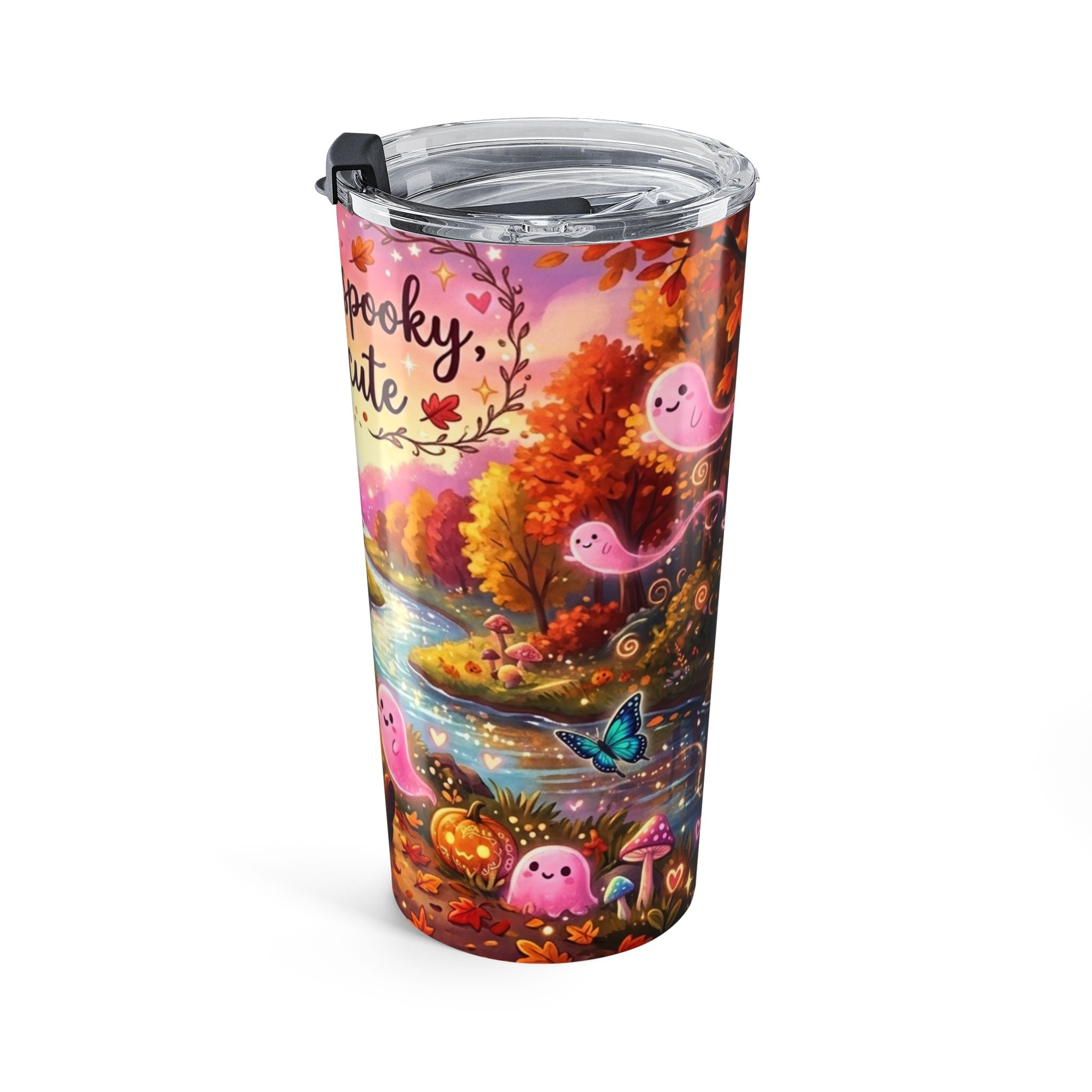 20oz Halloween Tumbler — "A Little Spooky, A Lot Cute" Fall Travel Cup