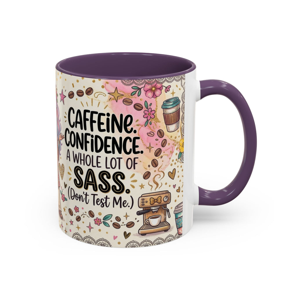 Caffeine, Confidence & Sass Accent Coffee Mug — 11/15oz