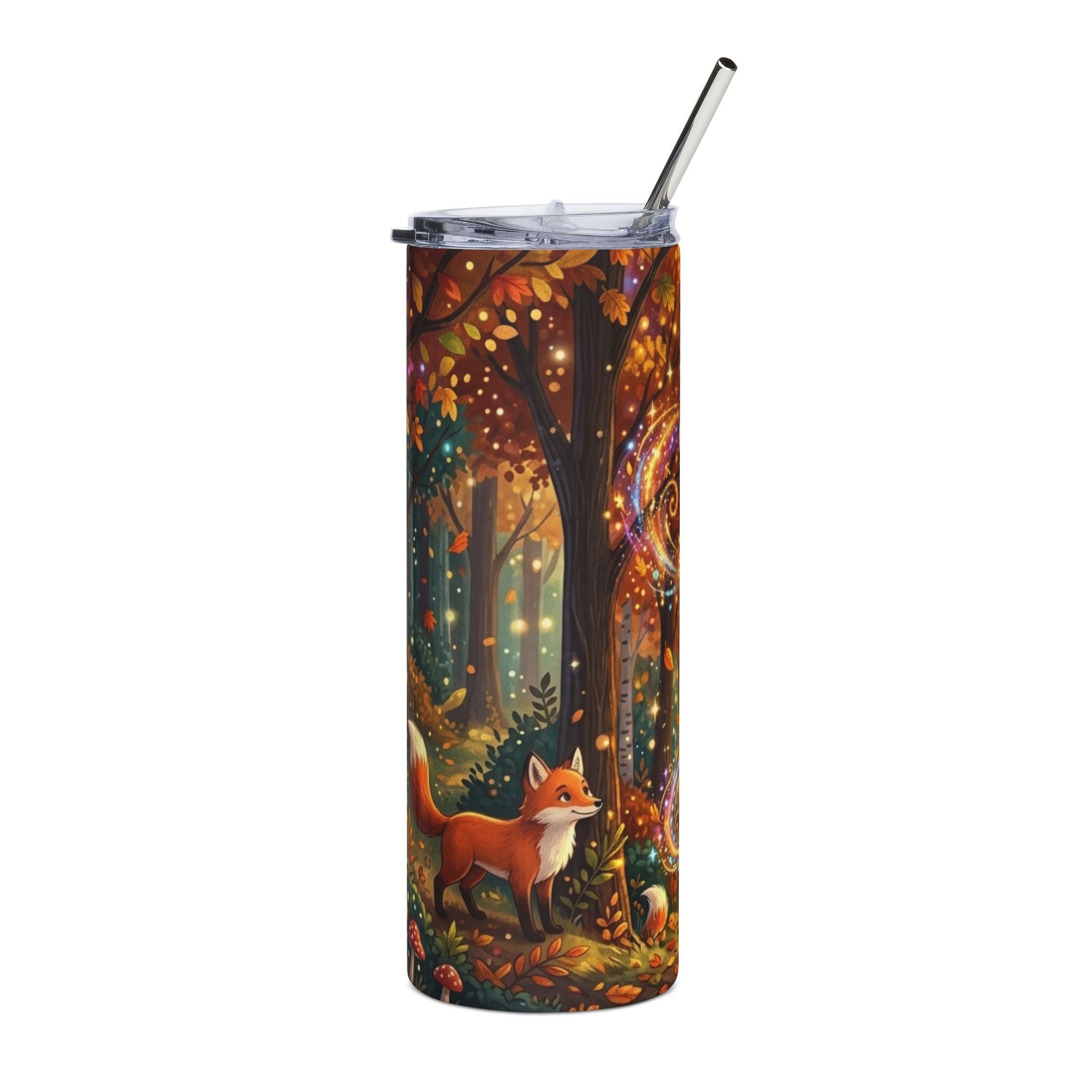 Autumn Magic 20oz Stainless Tumbler — "Some Kind of Magic in the Air" Forest Fox Design