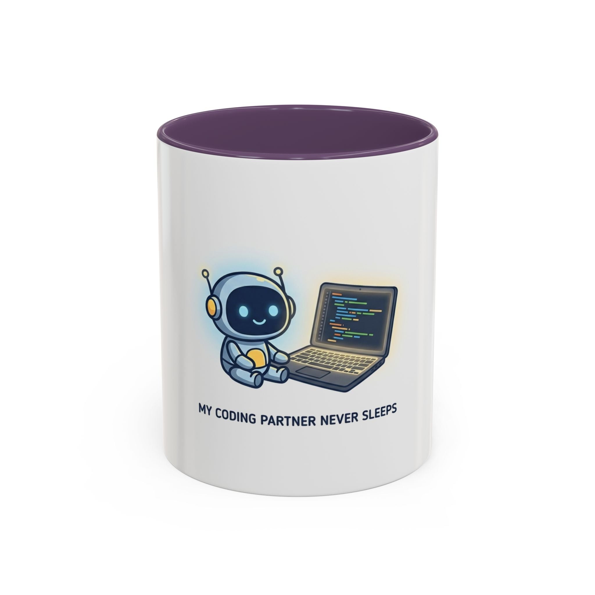 Coding Partner Coffee Mug — "My Coding Partner Never Sleeps" Accent Mug for Programmers